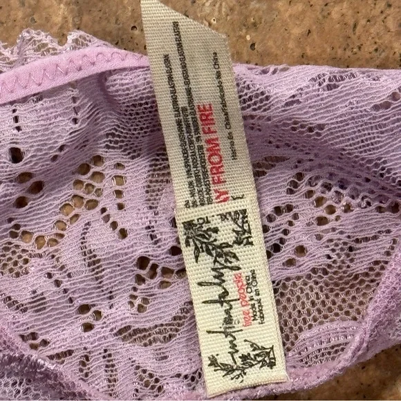 Free People Intimately Last Dance Brown Lavender Lace Halter Bralette Womens XL - Picture 8 of 13